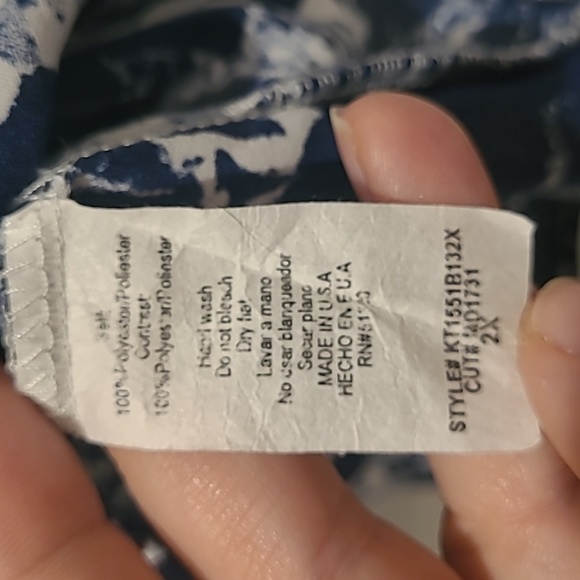 Navy/White Marble Blouse - Picture 3 of 4